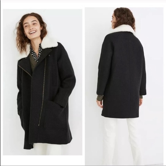 Madewell Eldridge Zip Coat Sherpa Collar Size small - Picture 14 of 16